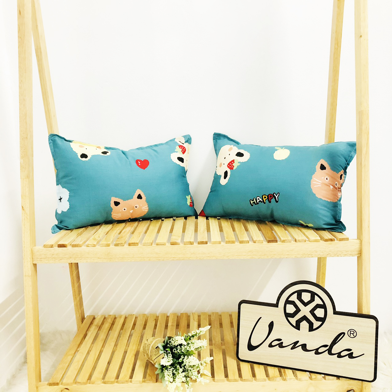 Gối đầu cho bé vỏ cotton nhập khẩu cao cấp