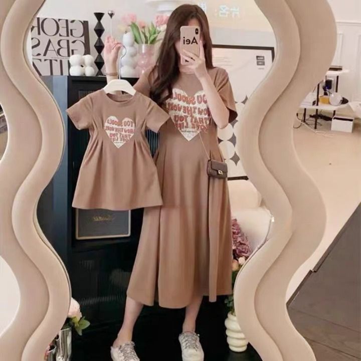Váy bé gái cotton xuông siết eo