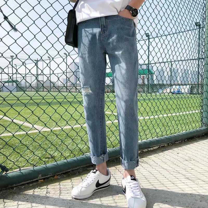 [HCM]Quần Jean Nam Phối Viền Ống Suông
