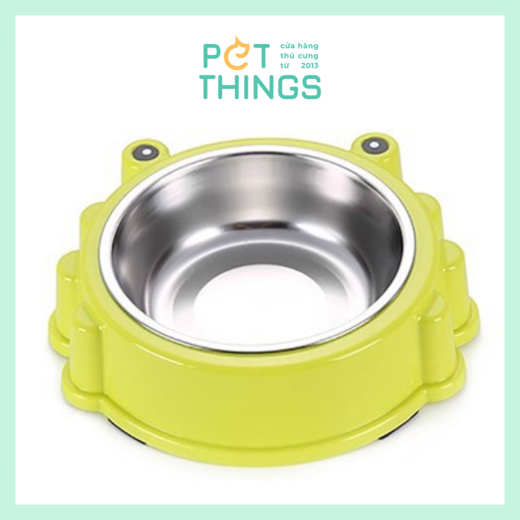 Chén đơn nhựa + Inox Cua Cho Thú Cưng