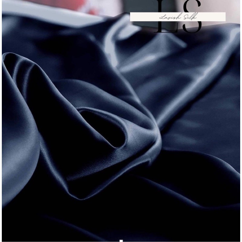 Ga Giường Drap Lẻ Phi Lụa Lavish Silk cao cấp mát lạnh hàng loại 1  - Xanh Đen