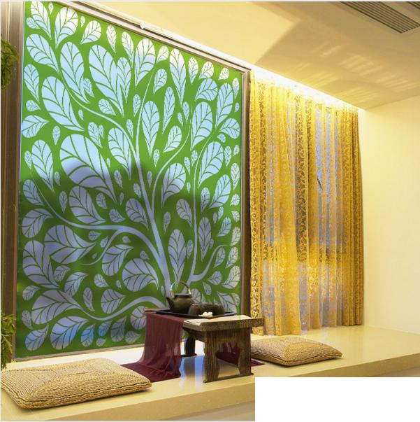 [HCM]Decal Dán Kính Cao Cấp - Cây Trùm Lá Xanh ( 60x58CM )-DK7116