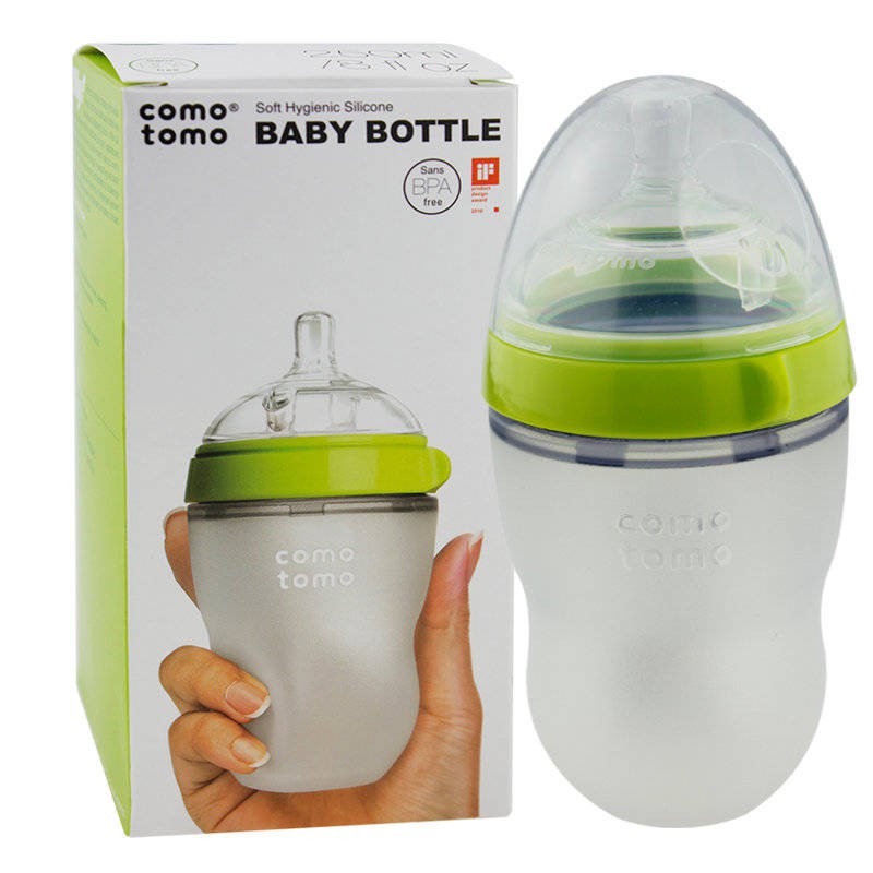 Bộ 2 Bình Sữa Comotomo Silicone 250Ml ( Xanh )