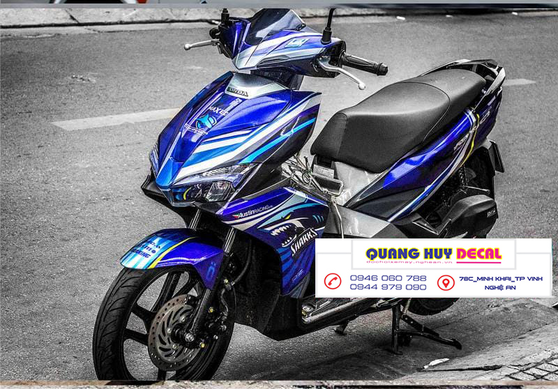 Tem trùm Air Blade cá mập xanh dương - Độ dán team trùm decal xe máy Air Blade cá mập xanh dương - Team trùm decal xe máy Air Blade rẻ đẹp và chất