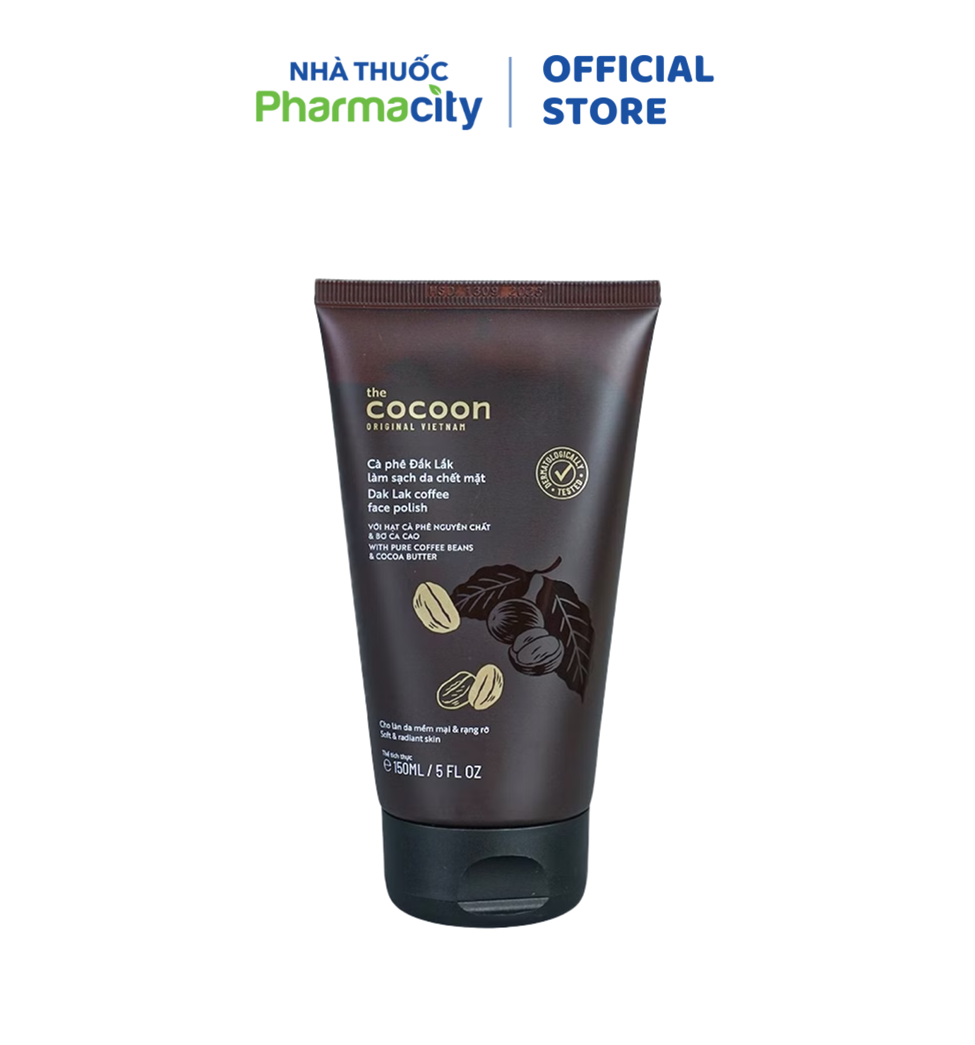 Tẩy tế bào chết da mặt cà phê Daklak Cocoon (150ml)
