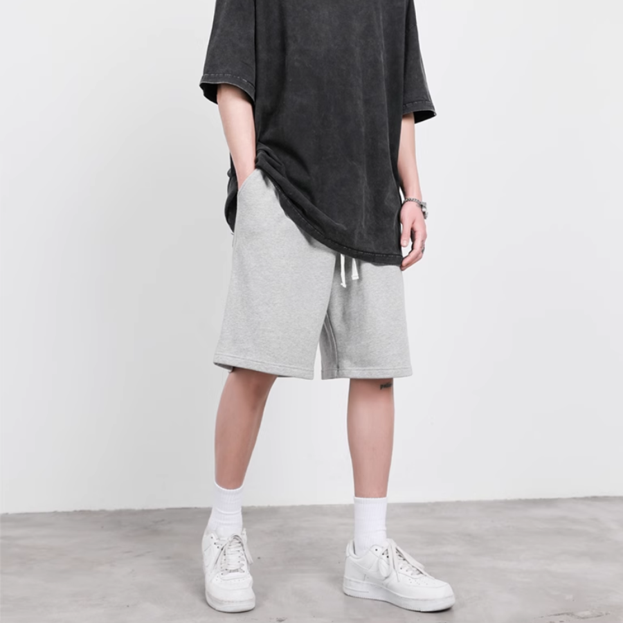 Quần Short Thun Đùi Trơn Basic unisex BLACK OF EXIT Basic nam nữ thể thao oversize Hàn Quốc Ulzzang