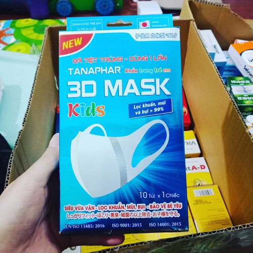 Khẩu trang 3D Mask Tanaphar trẻ em hộp 10 chiếc