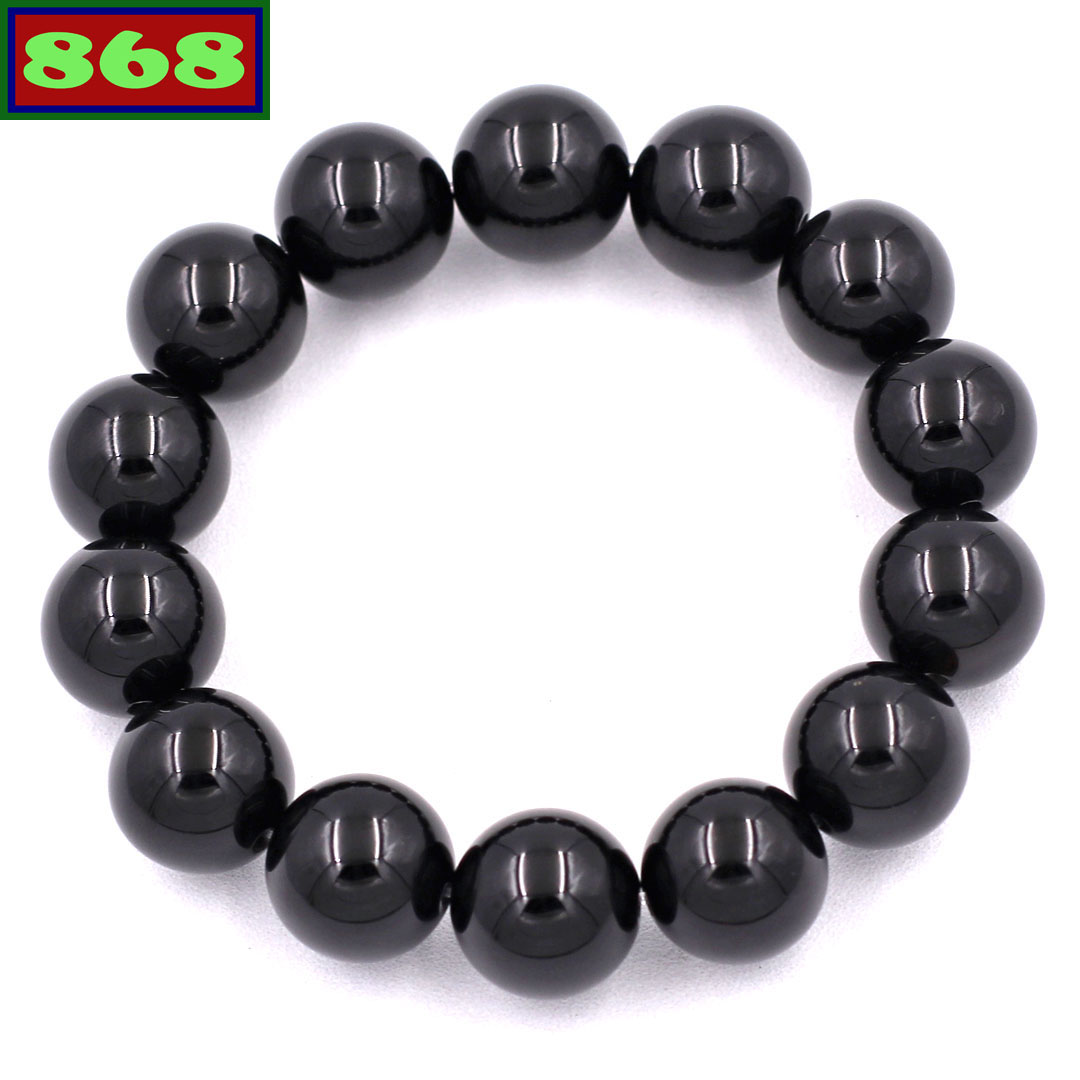 Beads hand string stone quartz Black 14 Cup 14 beads