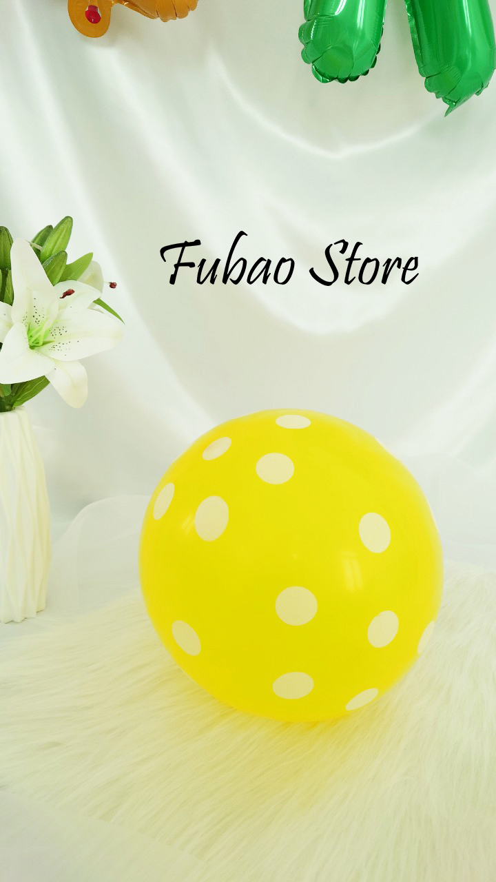 Bong bóng cao su chấm bi nhiều màu size lớn, trang trí sinh nhật Fubao Store