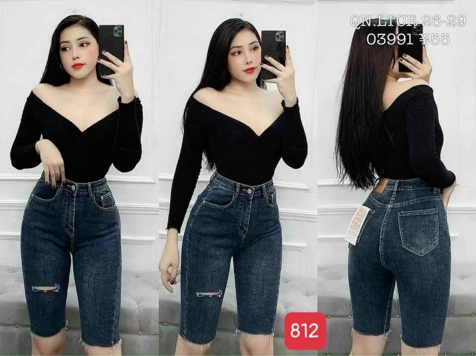 [Hoàn Tiền 15%] Quần short jean ngố nữ thời trang hàn quốc cao cấp-Quần short jean nữ lưng cao màu xanh đậm-Chất liệu denim vải xịn , không nhăn , không xù , không bay màu hàng chuẩn shop (Full team mác )DIỄM NHI SHOP QƯE4