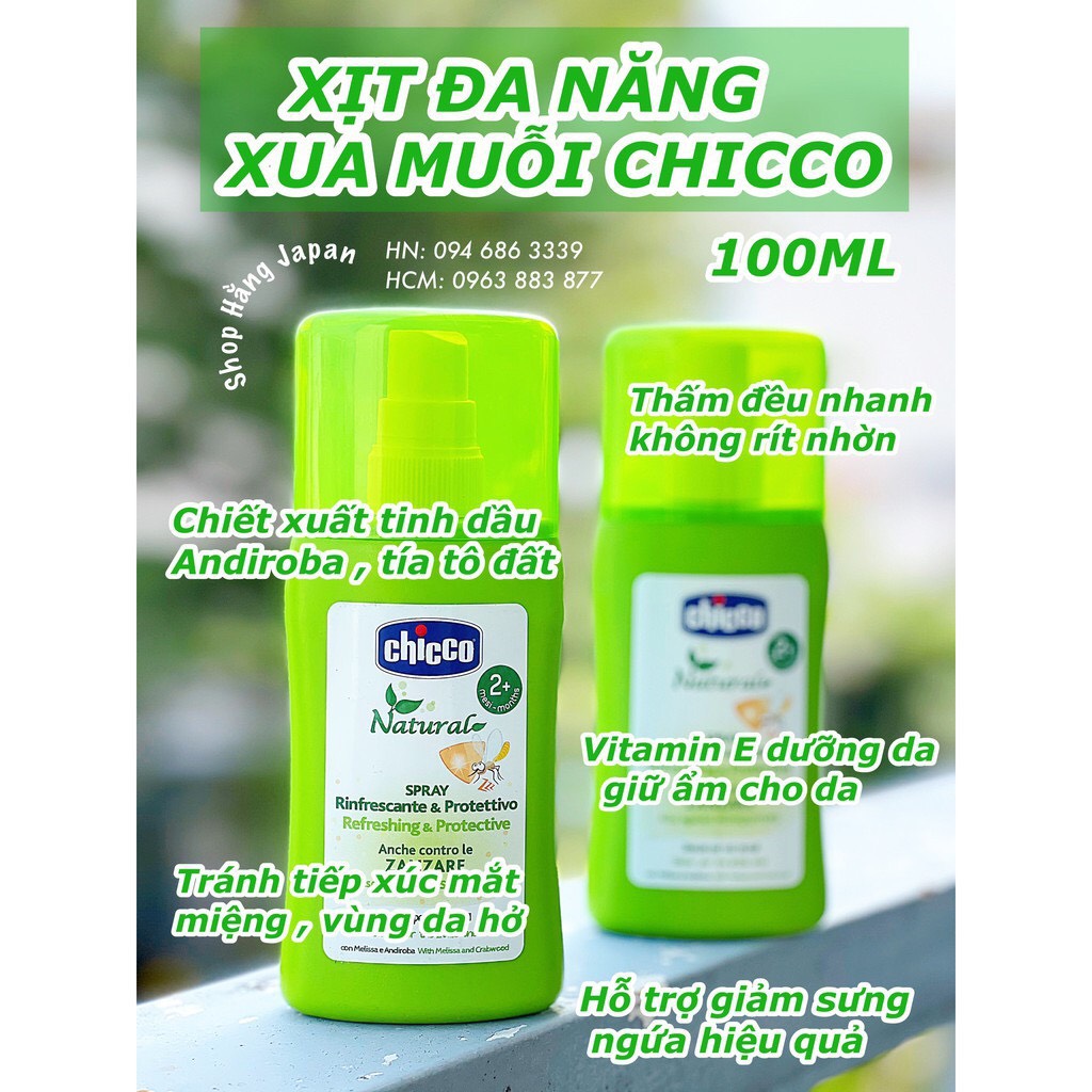 [CHÍNH HÃNG] Xịt Chống Muỗi Chicco Extra 100ml | Tránh Côn Trùng Cắn Bé