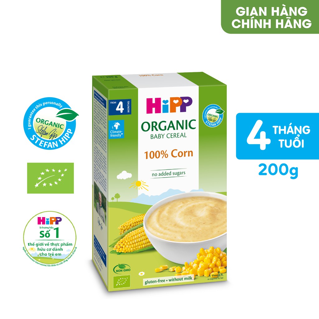 Bột dinh dưỡng HiPP bắp non 200g Bột ăn dặm cho bé
