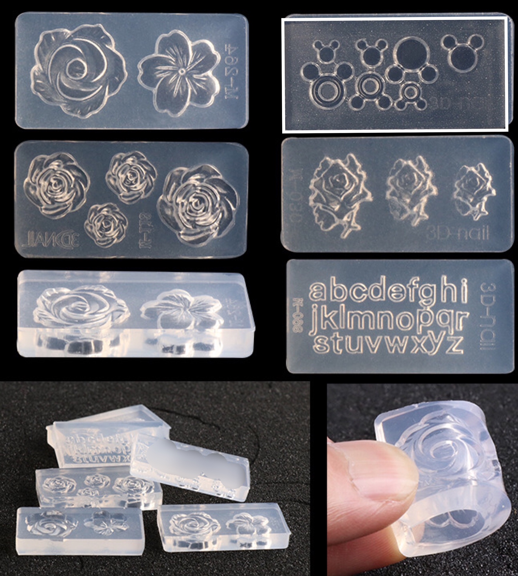 Set 6 Cái Khuôn Hoa Nổi Nail 3d 0469