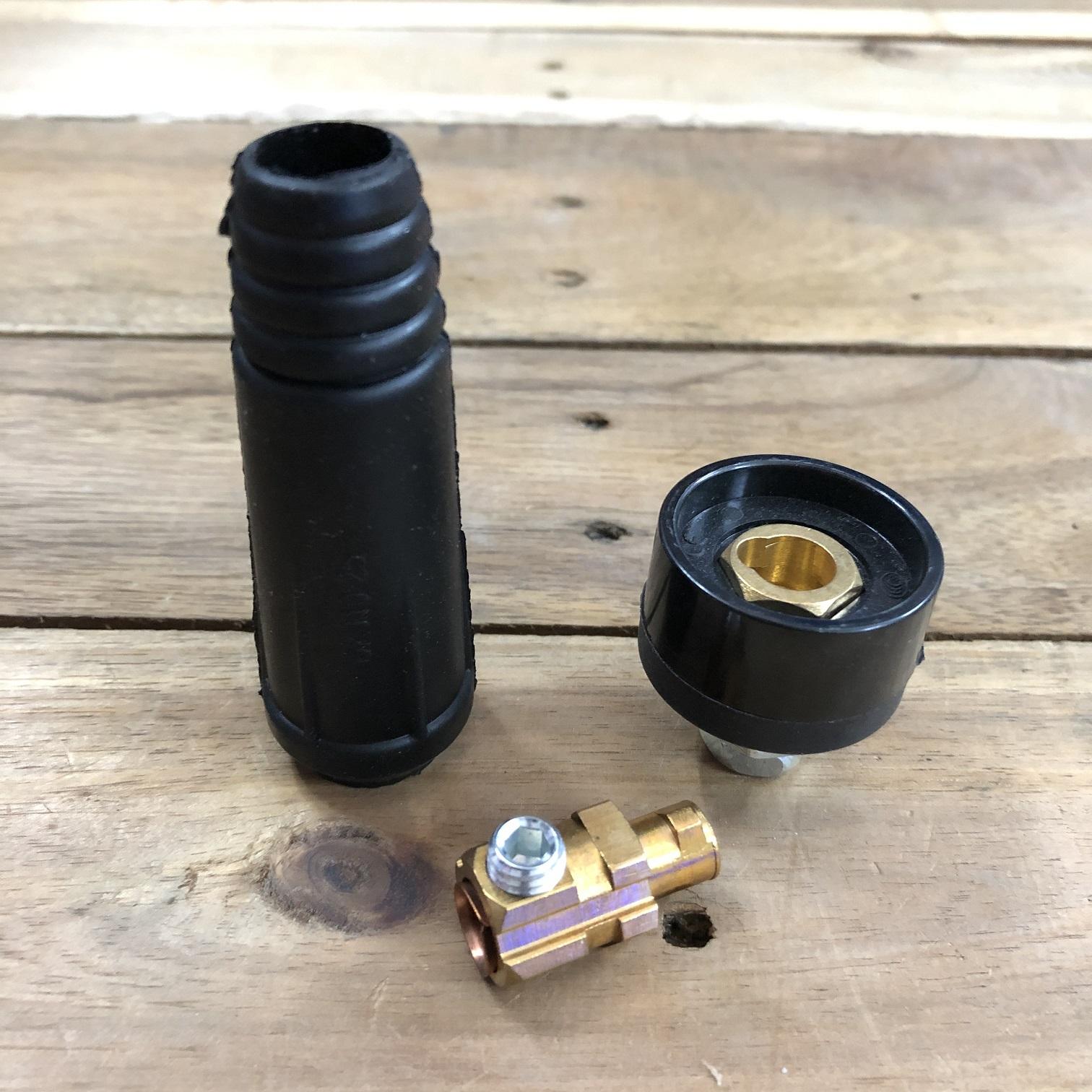 Bộ cọc rắc cắm đuôi chuột máy hàn 200A loại nhỏ 10-25 - Dùng cho IGBT ARC MMA MIG (2 chi tiết)