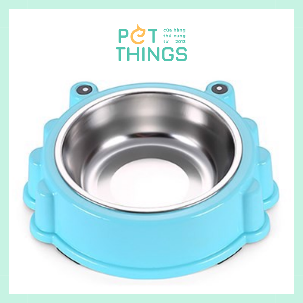 Chén đơn nhựa + Inox Cua Cho Thú Cưng