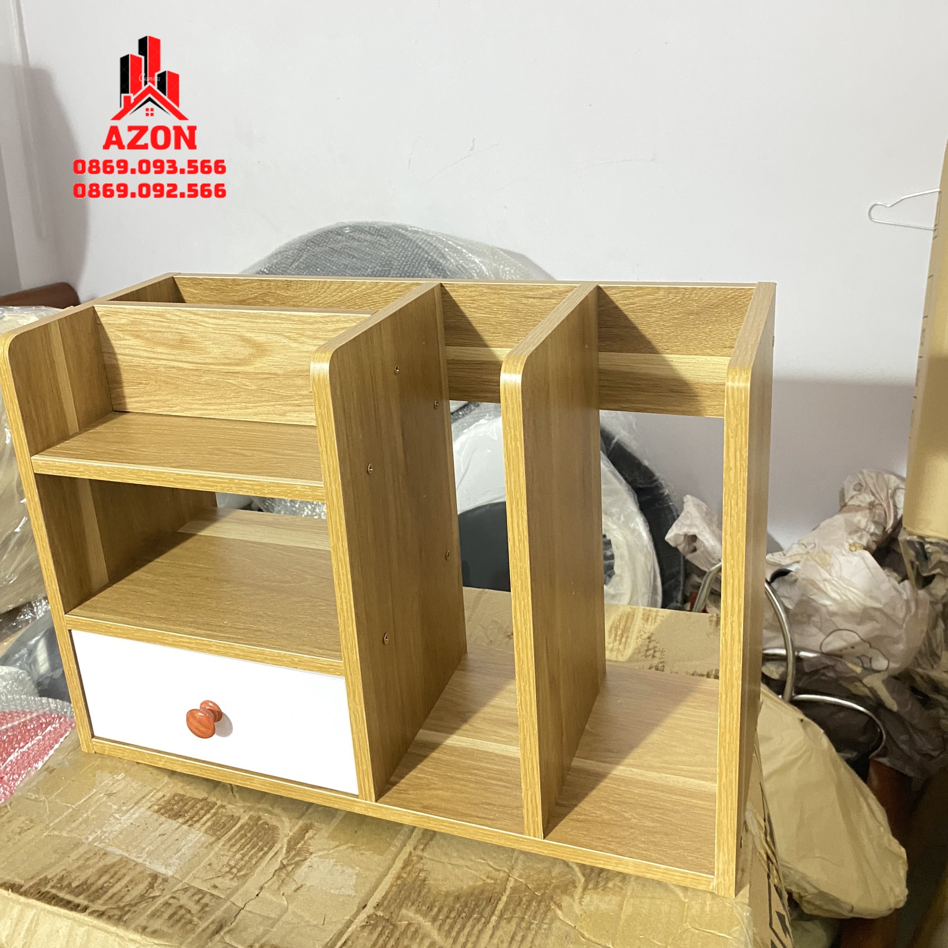 Kệ sách, kệ sách để bàn, hồ sơ và tài liệu văn phòng size 50x20x34cm