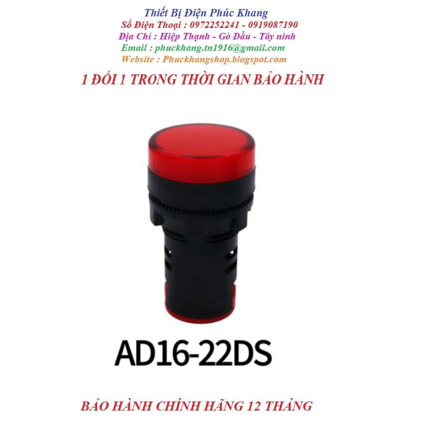 [FREESHIP] Đèn báo pha 220v. đèn báo tủ điện Φ 22