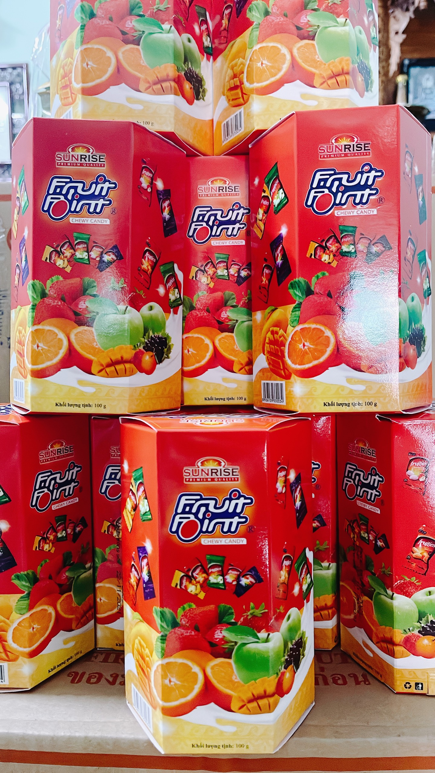 kẹo mềm trái cây sunrise fruit point 100g