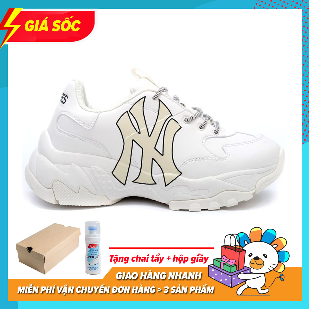 [Tặng Tất + Full Hộp] Giày Thể Thao Nam Nữ MLB Yankees N.Y