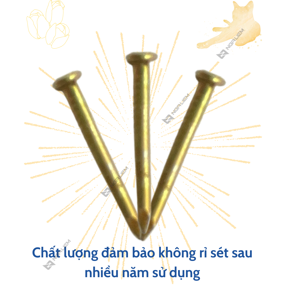 Đinh thép vàng 1p6, 2p3, 3p, 4p, 5p sanky