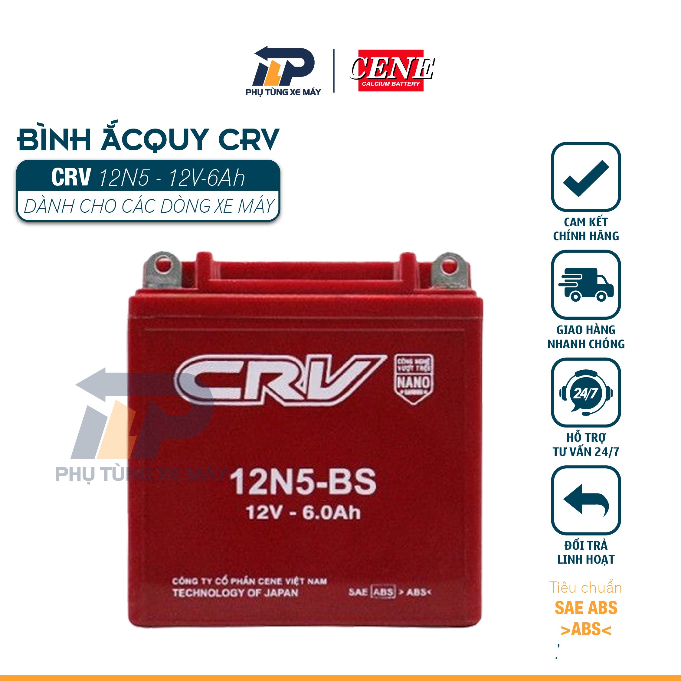 BÌNH ẮC QUY XE DREAM, WAVE, SIRIUS XĂNG CƠ