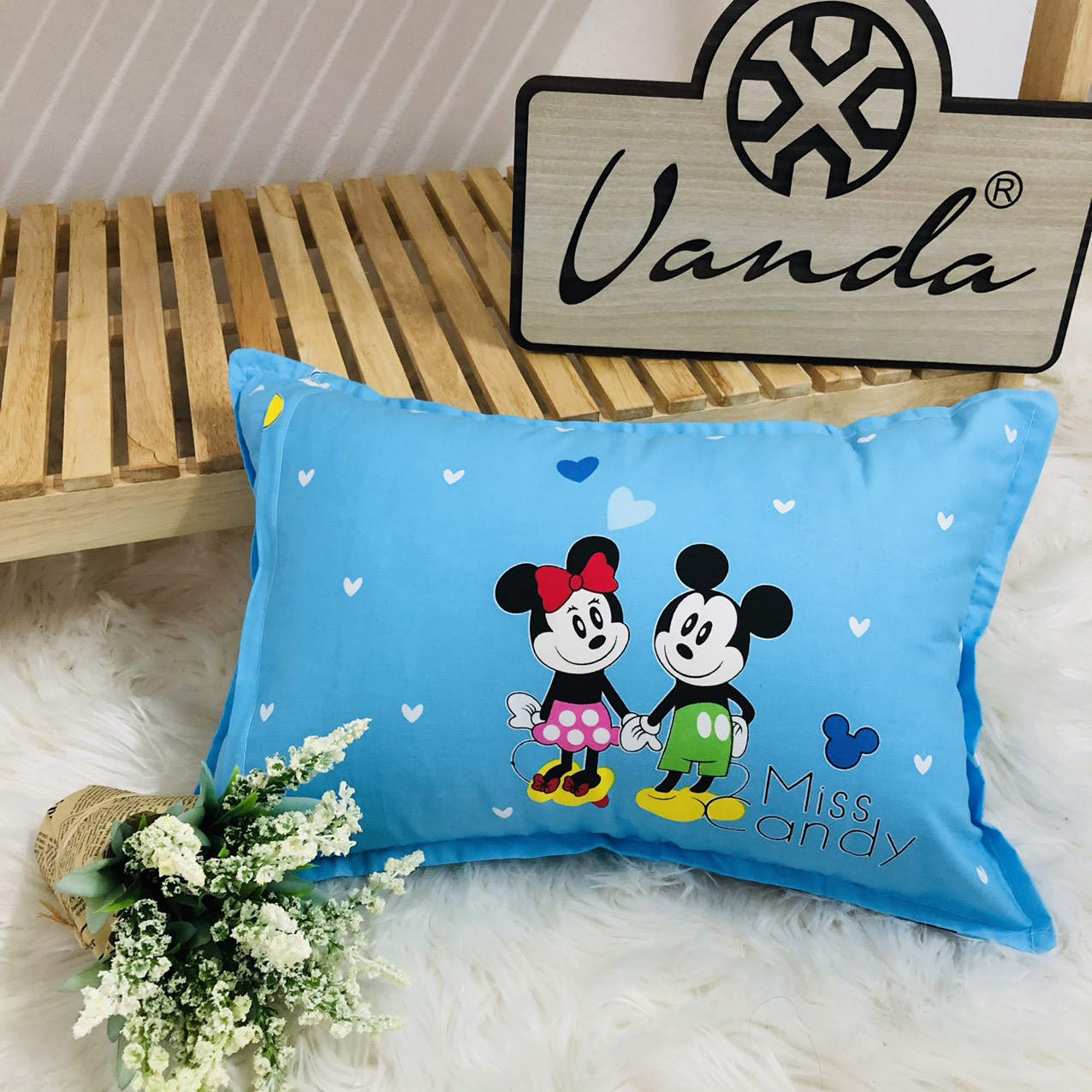 Gối đầu cho bé vỏ cotton nhập khẩu cao cấp