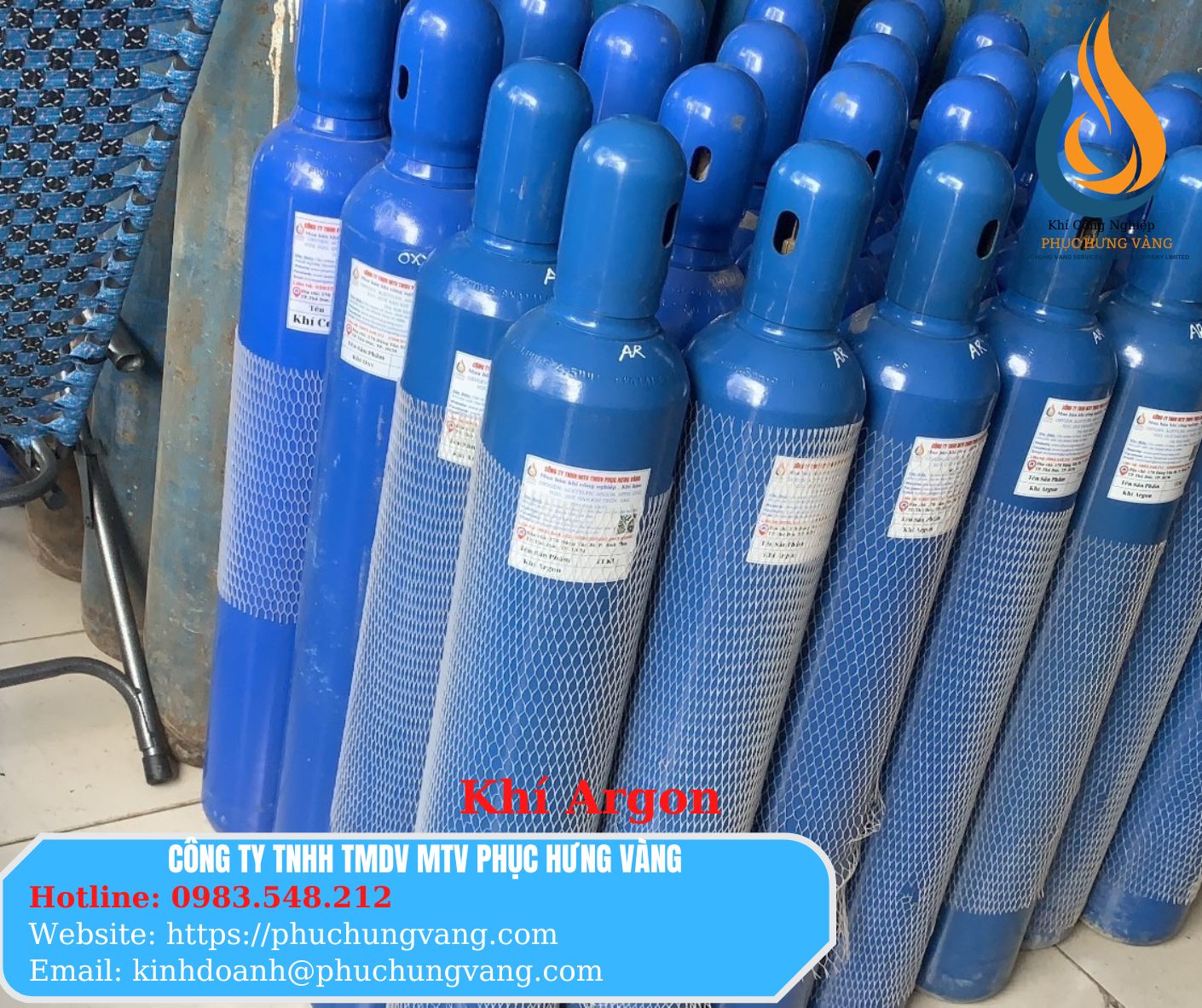 Bình khí Argon 14 LÍT - Gồm Bình Đã Bơm Đầy Khí