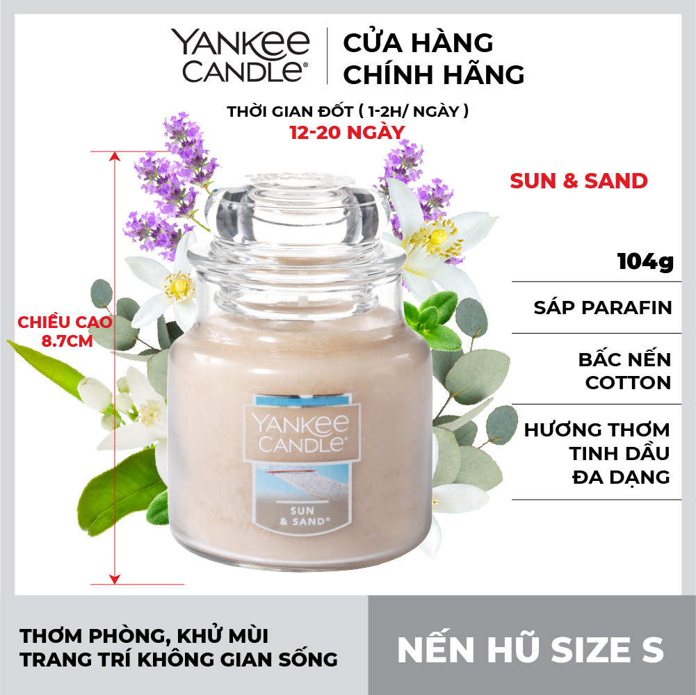 Nến hũ Yankee Candle size S - Sun & Sand