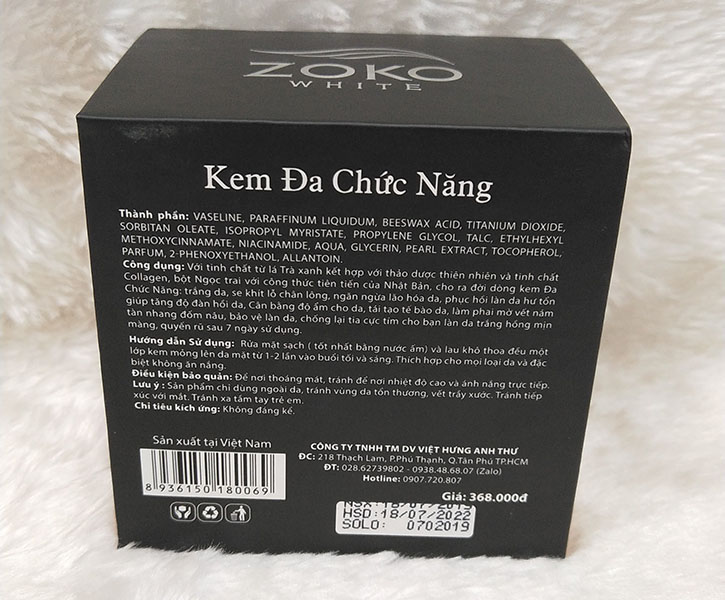 ZOKO White trắng da đa chức năng VIP 35g Z6