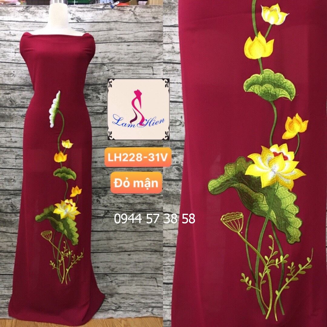 Vải áo dài thêu LH228