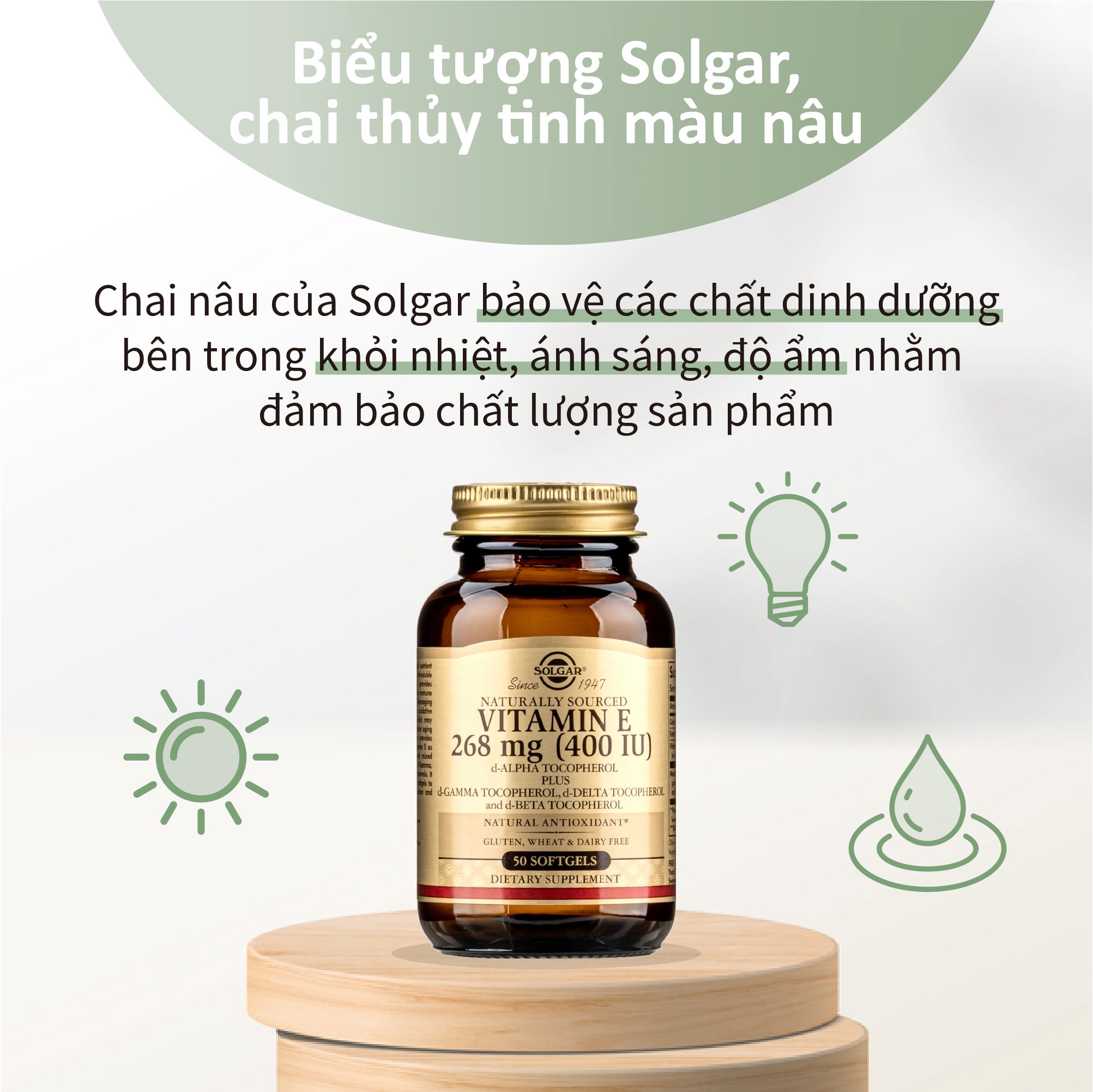 Viên Uống Solgar Vitamin E 400 IU - Bổ Sung Vtamin E, Hỗ Trợ Làm Đẹp Da, Ngăn Ngừa Lão Hóa [Lọ 60 Viên - HSD: 08/2025]