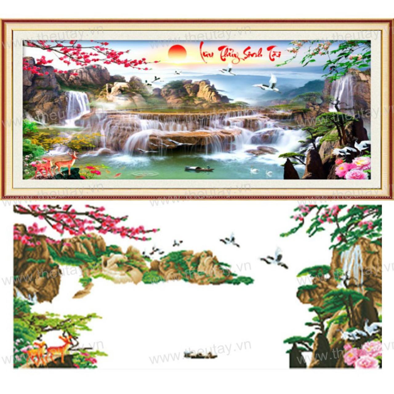 [HCM]Tranh đính đá phong cảnh sơn thủy LV020