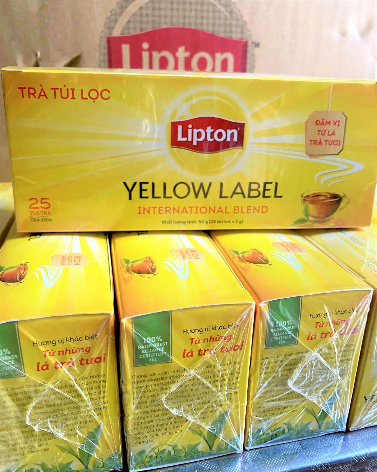 Trà Lipton Nhãn Vàng 25-50-100 gói x 2g