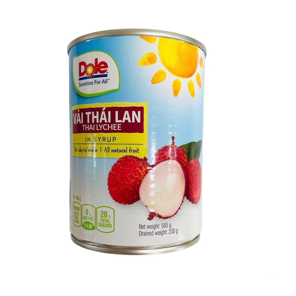 Vải tươi đóng lon thương hiệu Dole 565g