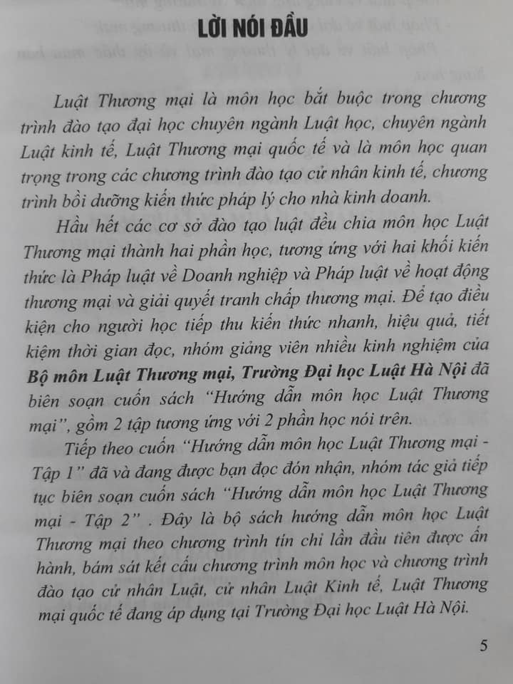 Hướng Dẫn Môn Học Luật Thương Mại ( Tập 2)