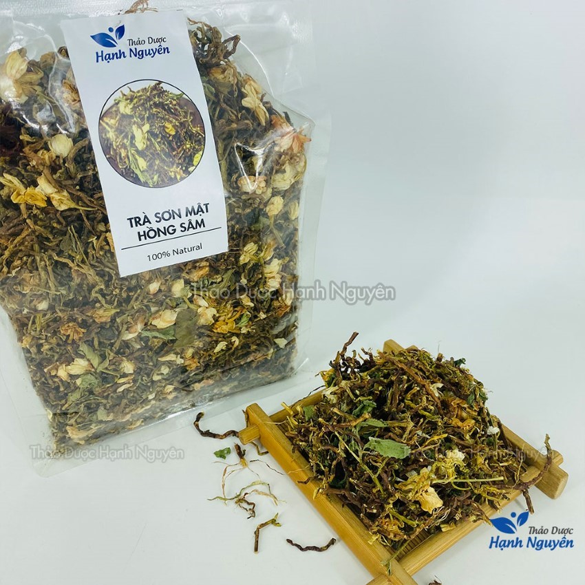 Trà sơn mật hồng sâm 1kg, trà sơn mật, nhiều hoa nhài, cỏ ngọt, giúp ngủ ngon, an thần, thanh nhiệt