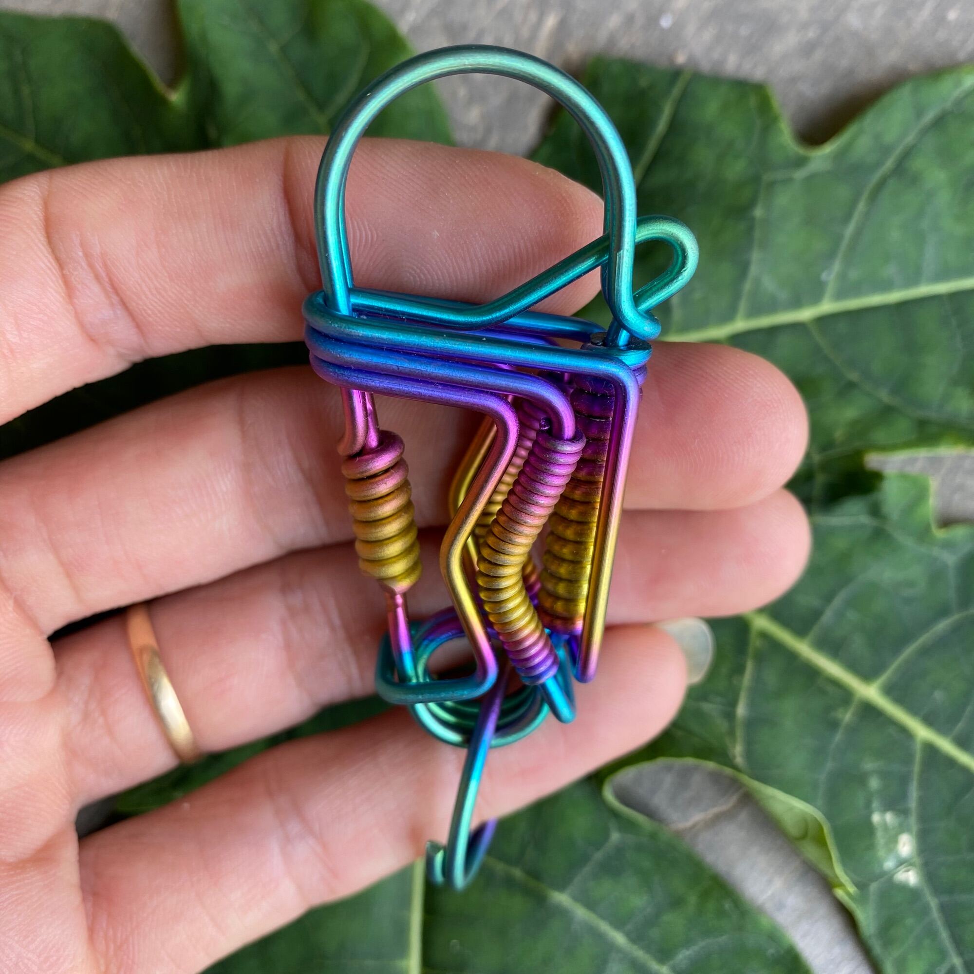 Edc simple Móc Khóa Titan Thủ Công Độc Lạ
