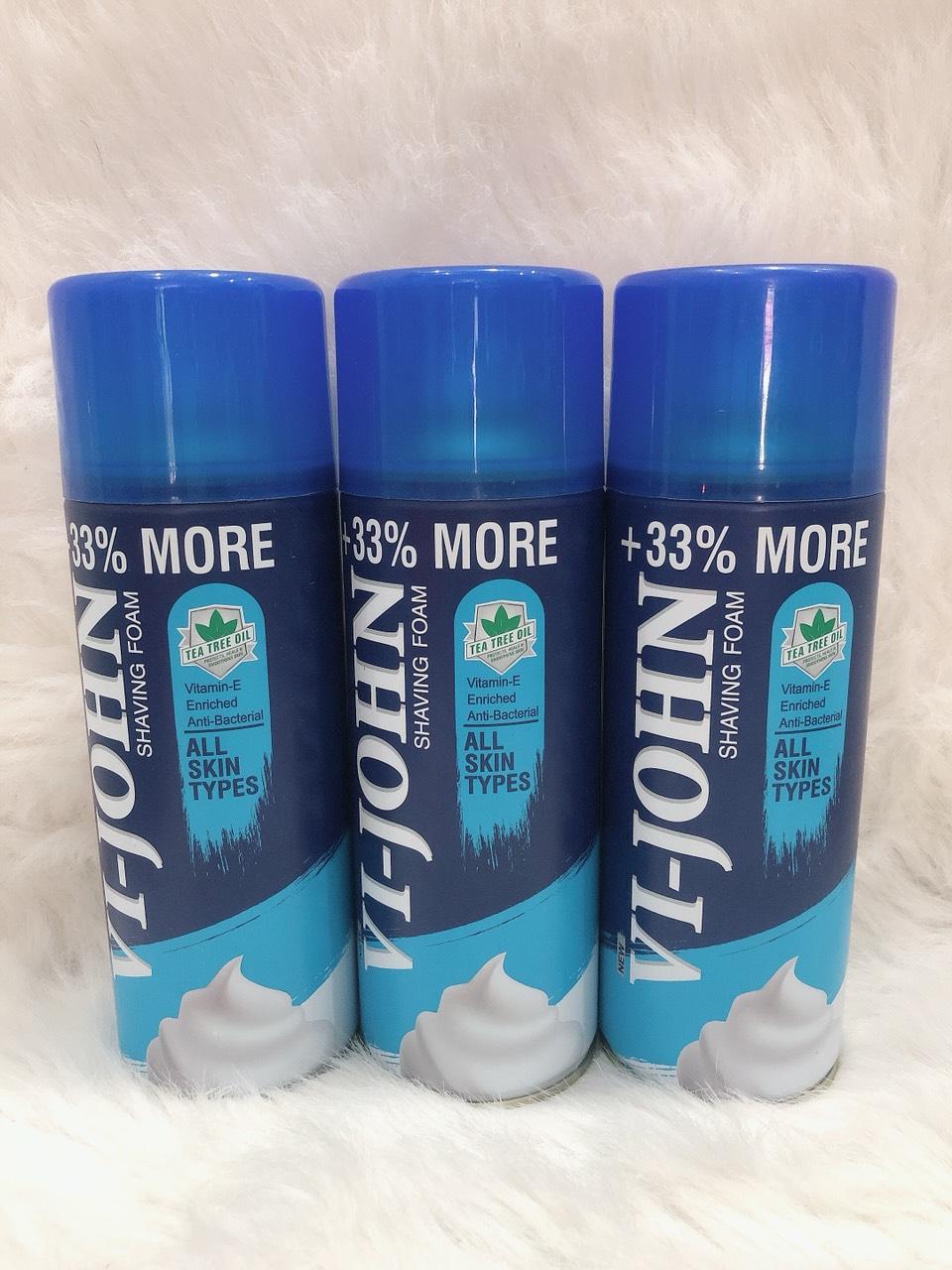 Bọt Cạo Râu VI-JOHN Trà Xanh 400ml