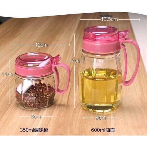 Set 5 Hũ Gia Vị Thủy Tinh Có Tay Cầm