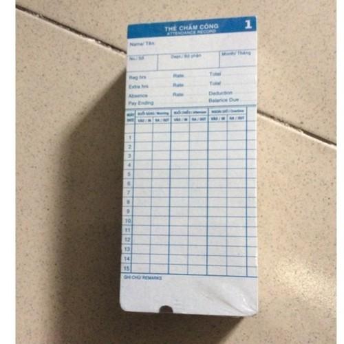 Thẻ chấm công mỏng - xấp 100 tờ