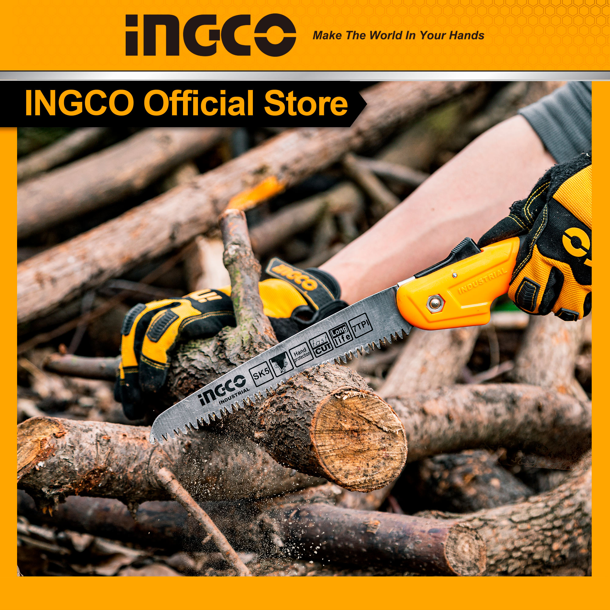 Cưa tay dạng xếp INGCO HFSW1808