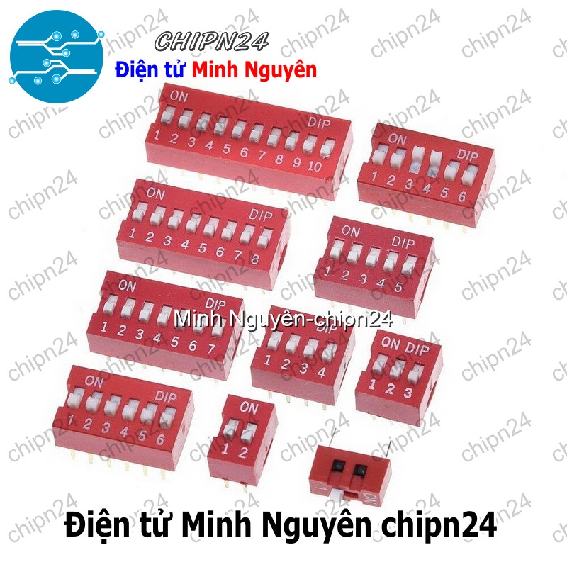 (K81) Công tắc bit Đỏ Chân cắm (1P/2P/3P/4P/5P/6P/7P/8P/9P/10P/12P) - [Chọn Loại] - HHH.00219