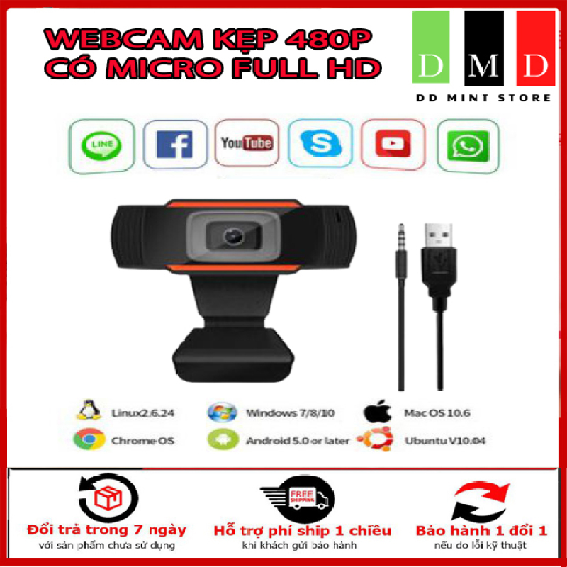 Bảng giá Webcam-W06 máy tính laptop livestream có Mic Full HD PC Gaming 480P chất lượng cao. Bảo Hành 6 tháng. Phong Vũ