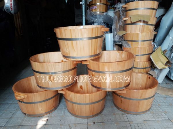 Chậu ngâm chân gỗ thông có hạt