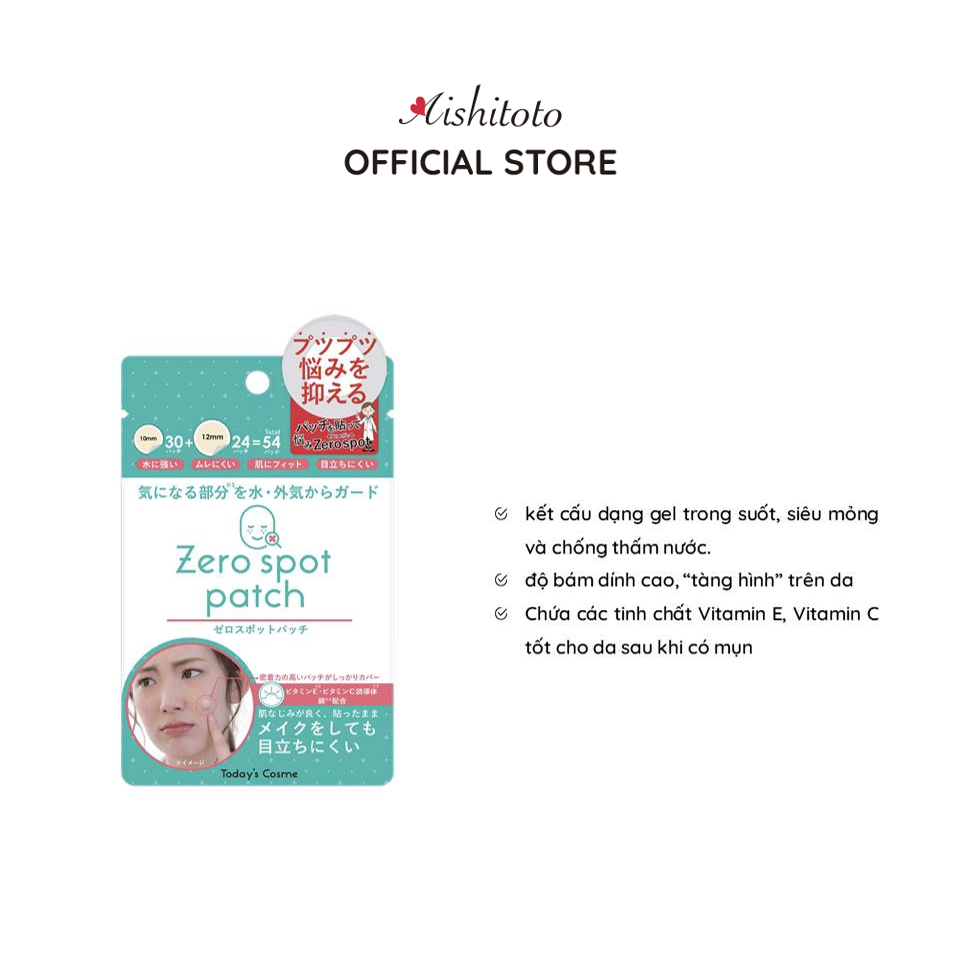 Miếng Dán Mụn Zero Spot Patch (54 miếng)