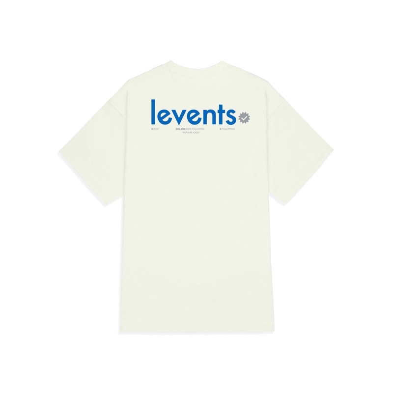 LEVENTS POPULAR LOGO TEE CREAM/ BLUE (BEST SELLER CỦA BST POPULAR)