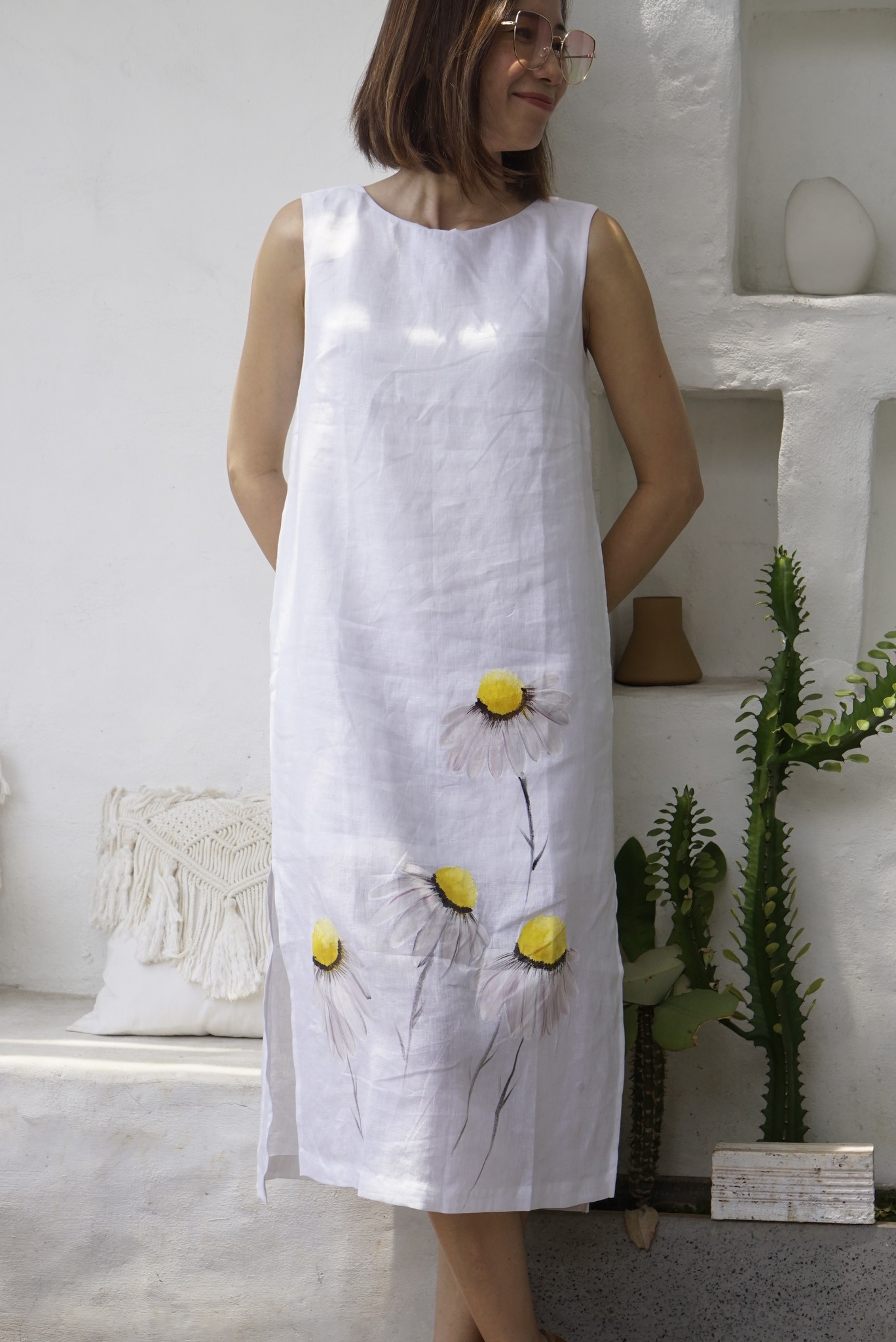 Đầm linen vẽ tay ELIZ - MaxMessi