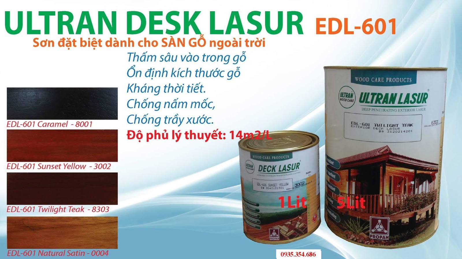Sơn gỗ ngoại thất ULTRAN DECK LASUR 601