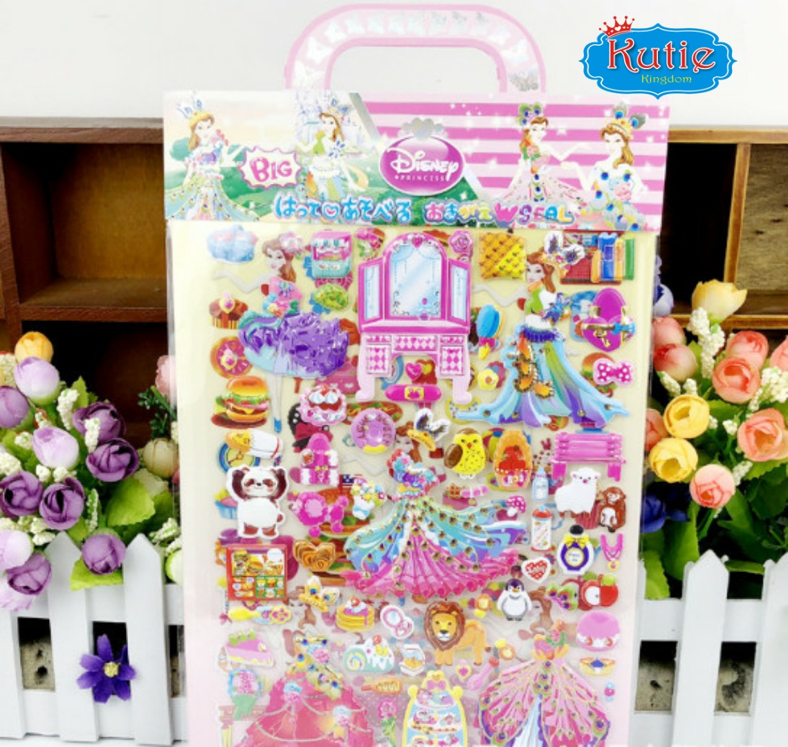 Hình dán Sticker thay trang phục công chúa (2 bảng)