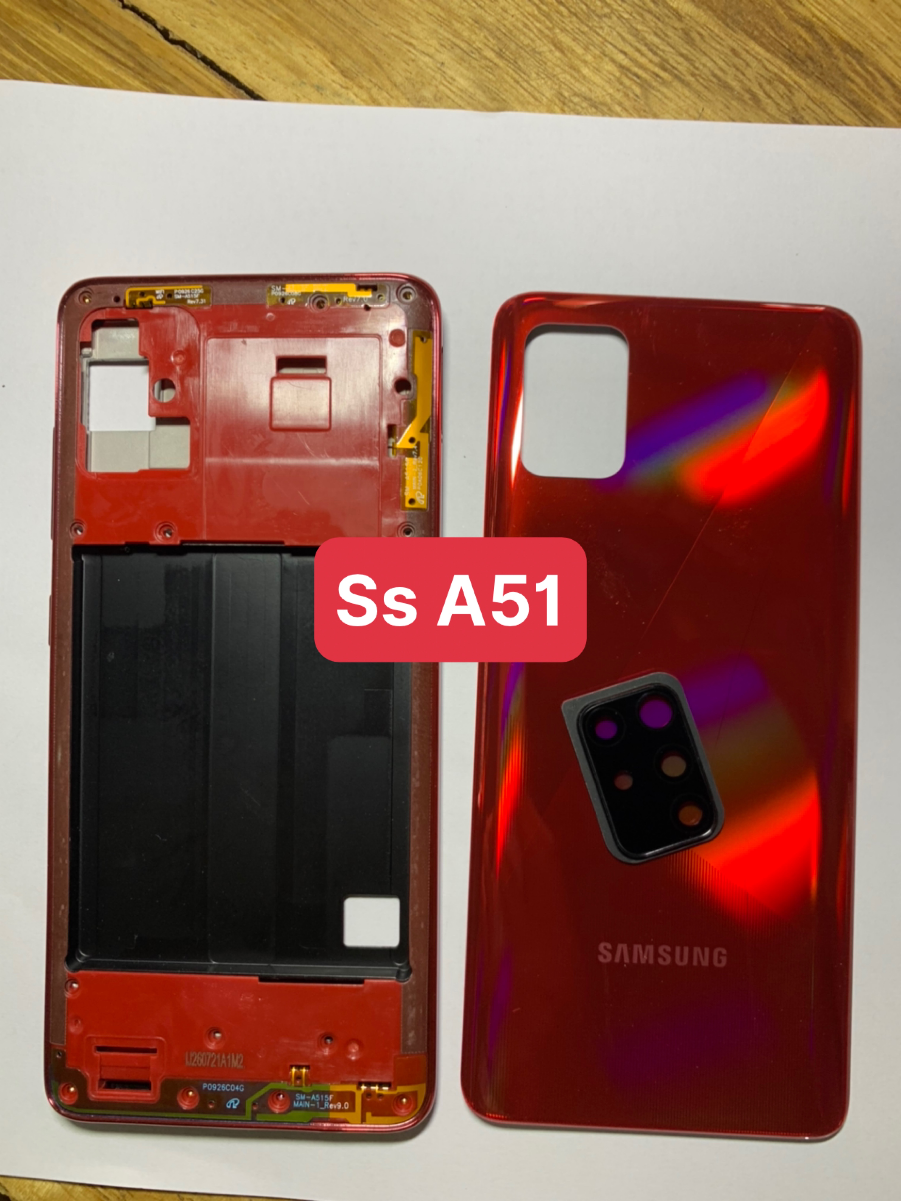 Bộ xương vỏ sam sung A51(GỒM;LƯNG,SƯỜN,PHÍM BẤM,KÍNH CAM)